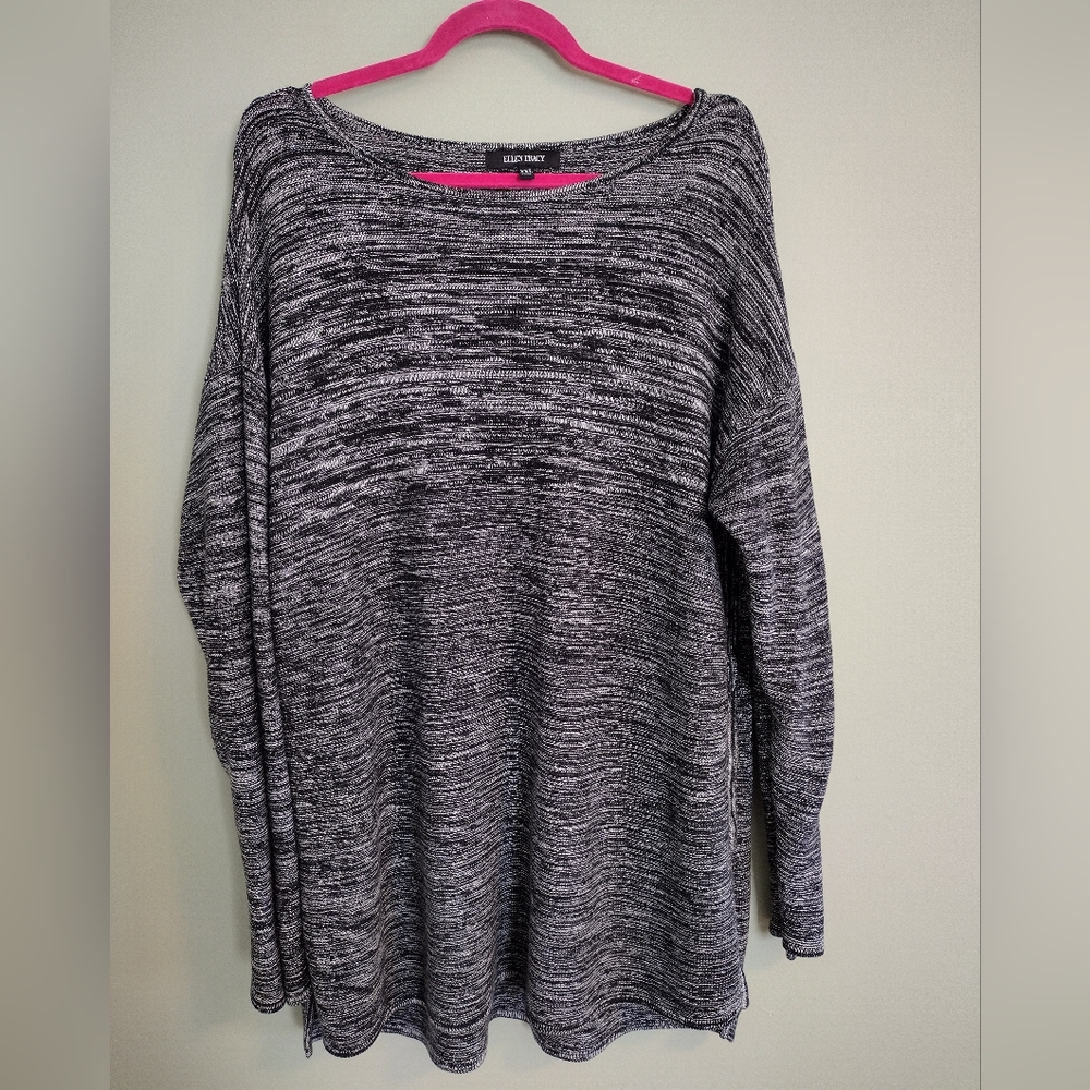 Ellen Tracy Women's XXL Black/White Knit Sweater